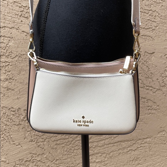 kate spade Handbags - Kate Spade Cream and Brown Crossbody Bag